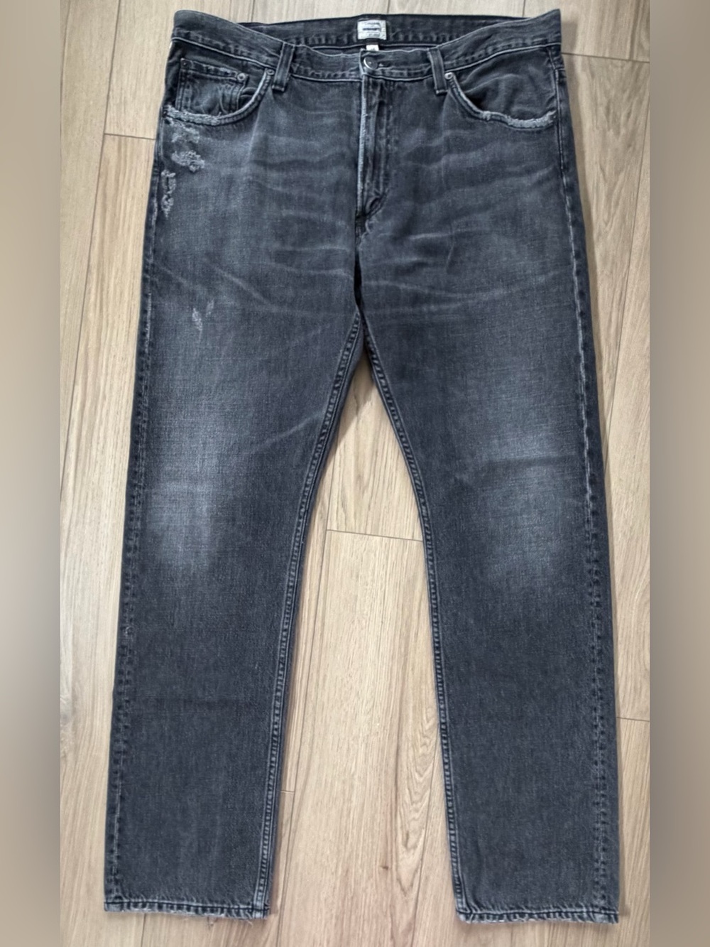 Citizens Of Humanity Men's Bowery Black Washed Standard Straight Jeans 36x32